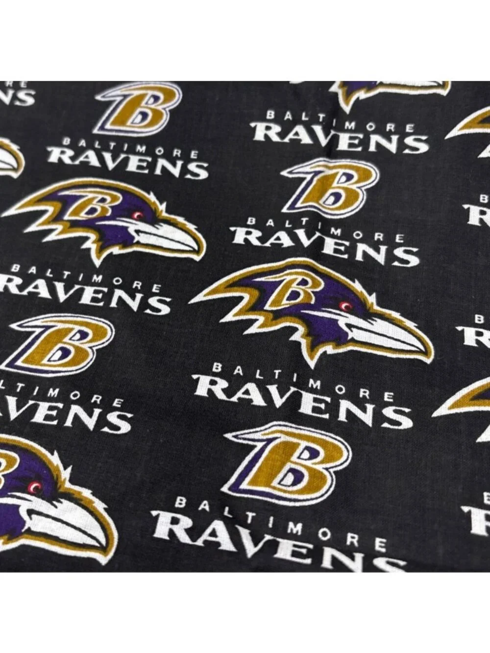 Baltimore Ravens NFL Licensed Cotton Fabric 1/2 yard x 58